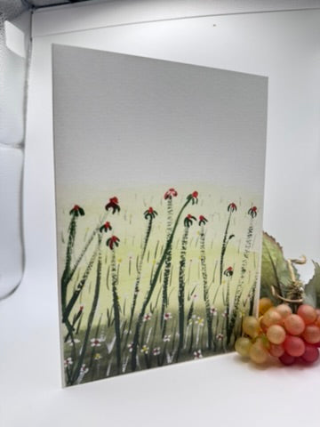 'Field greens' - Watercolour Art Print Card