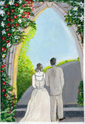 Wedding congratulations - Watercolour/gouache Art print card
