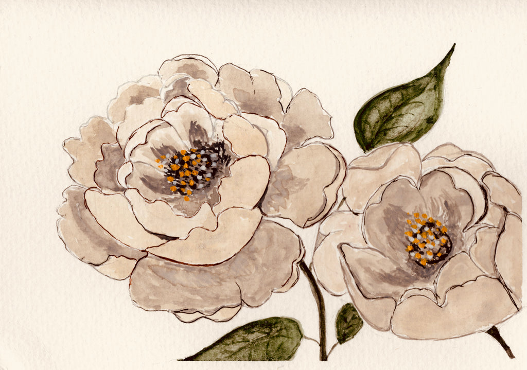 Vintage peonies - Art Print card