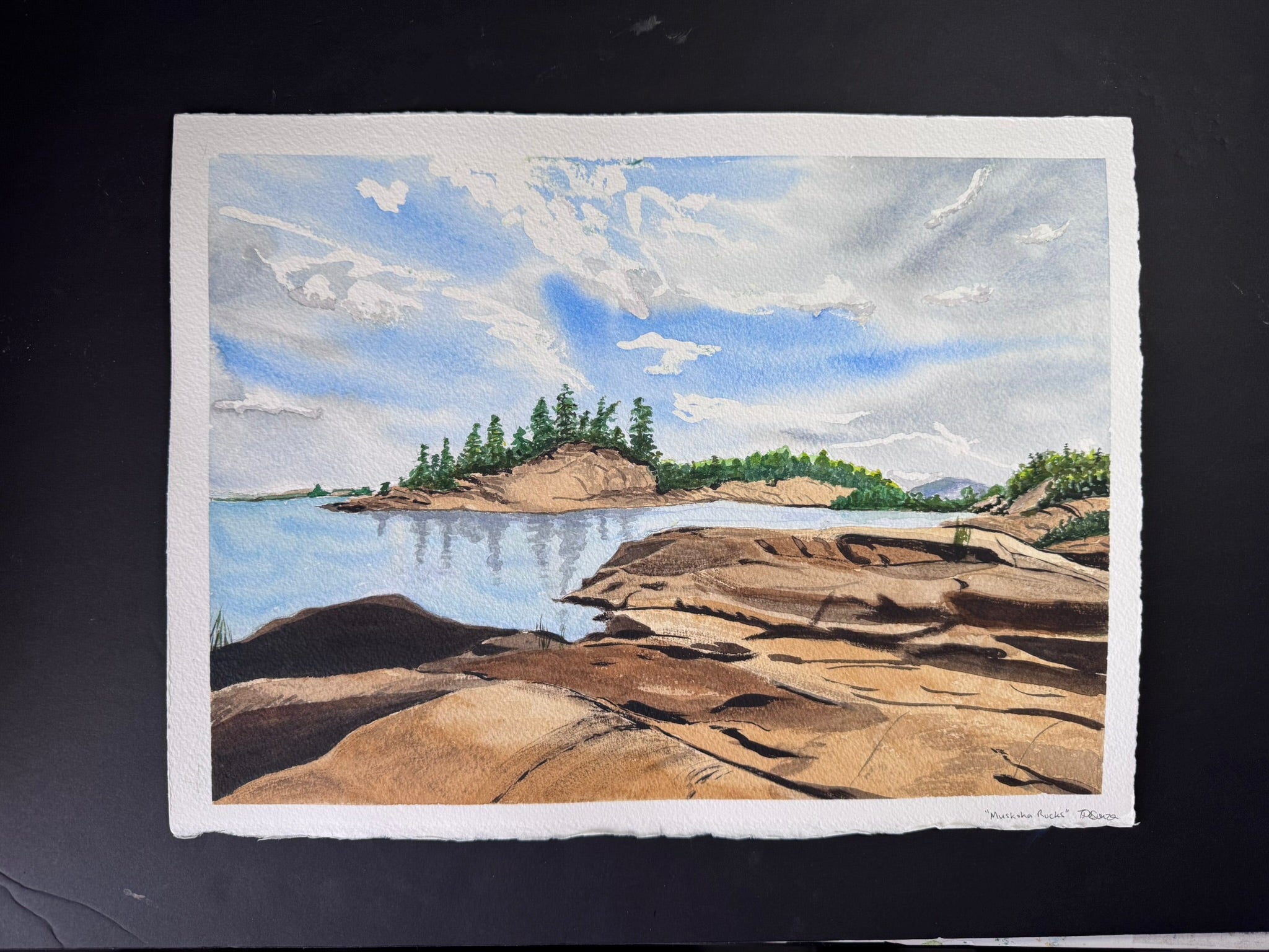 'Muskoka Rocks' – Giclée Watercolour Print (Unframed/Framed)