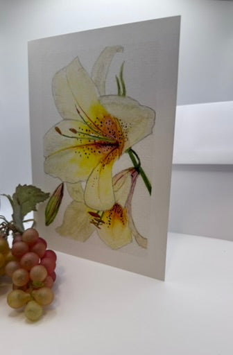 'Yellow Lillies' - Watercolour Art Print Card
