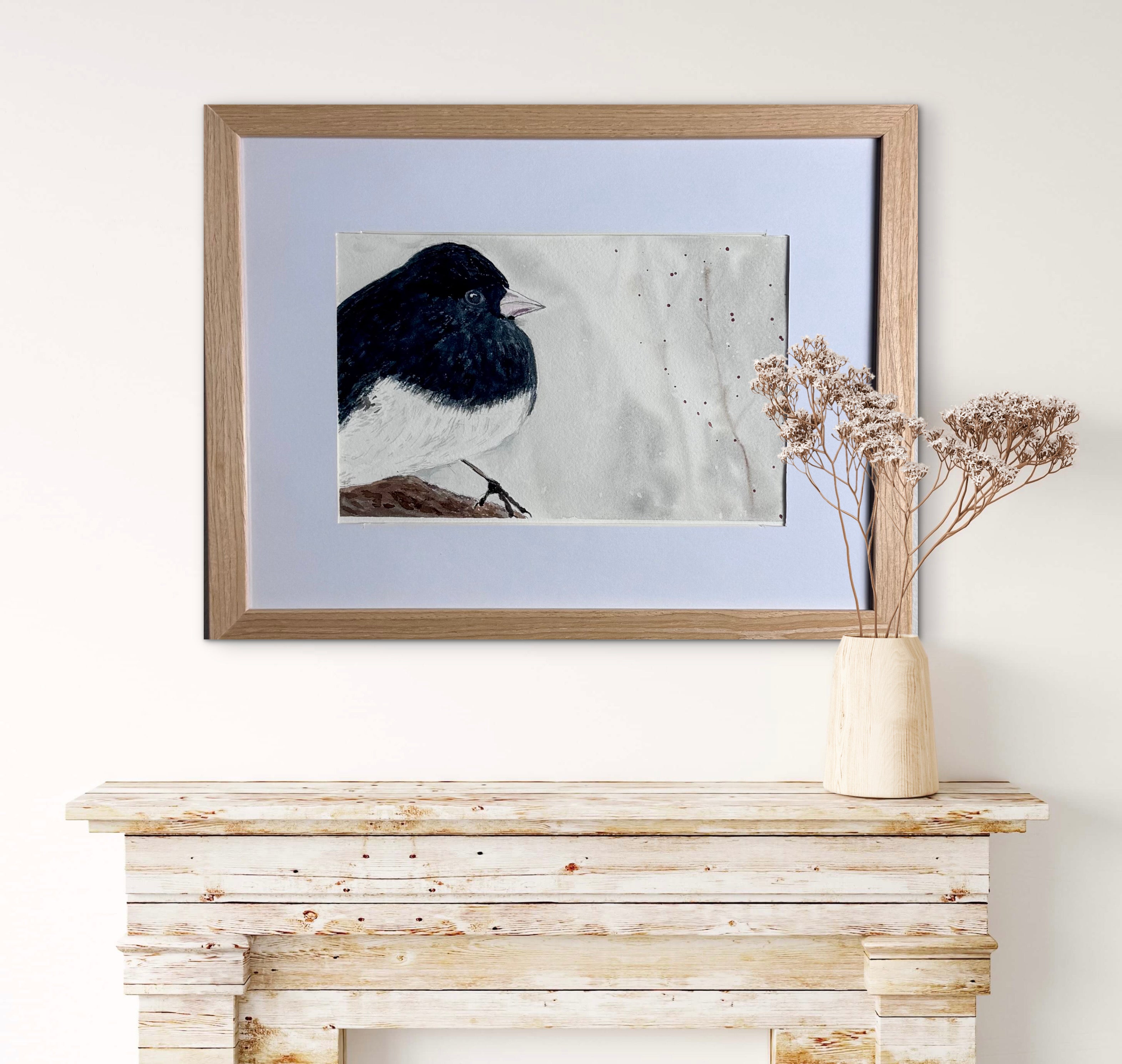 Junco - Framed Watercolour Art Print
