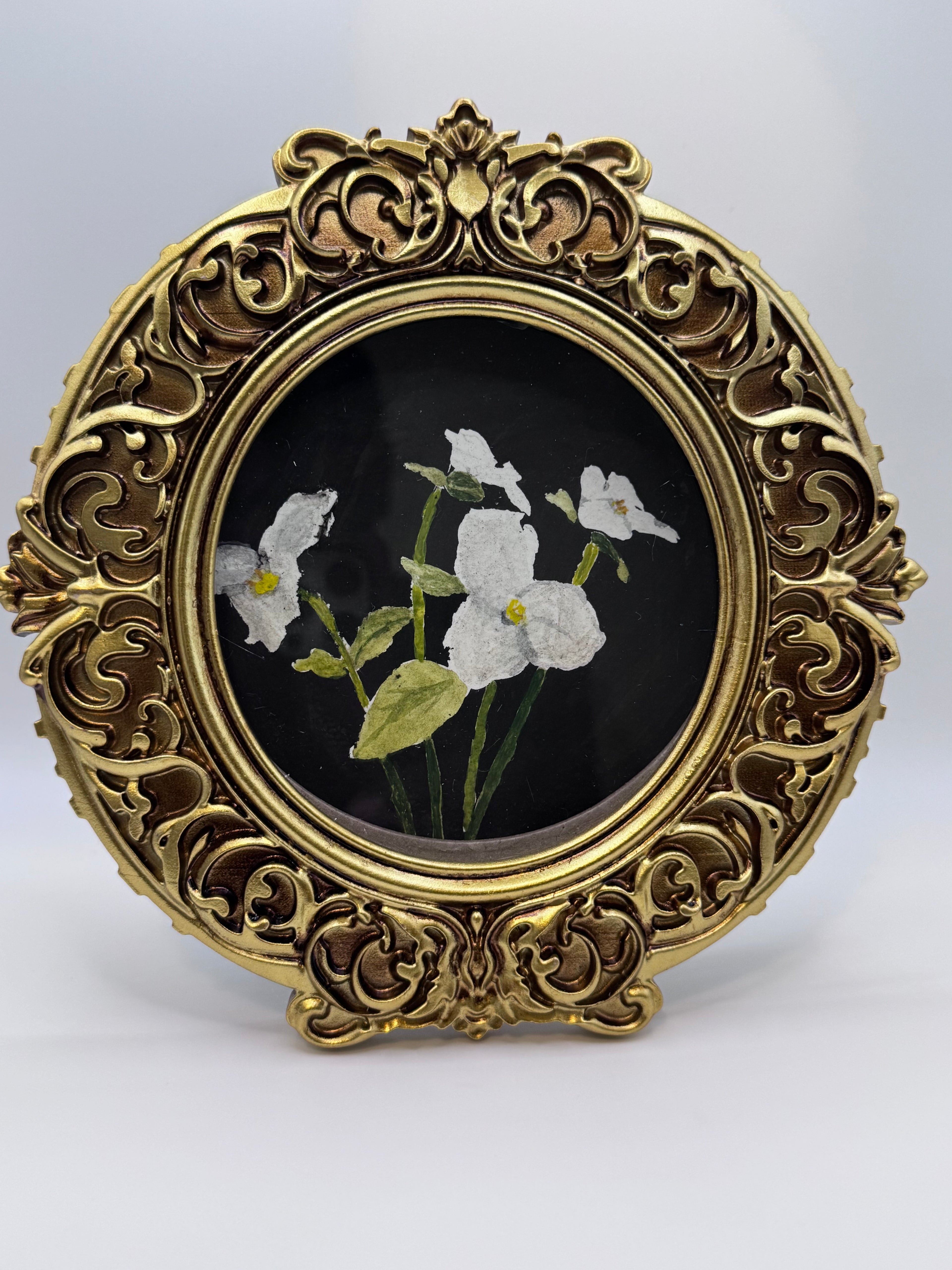 White Trillium - Framed Mini Watercolour Original Art