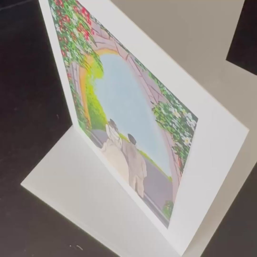 Wedding congratulations - Watercolour/gouache Art print card